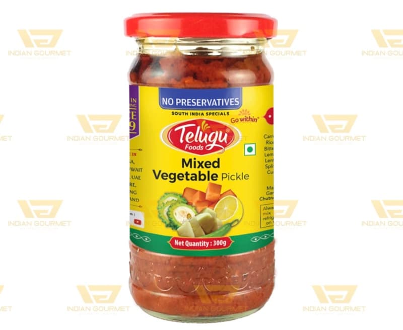 Rau củ ngâm gia vị có tỏi Telugu Foods Mixed Vegetable w Garlic 300g