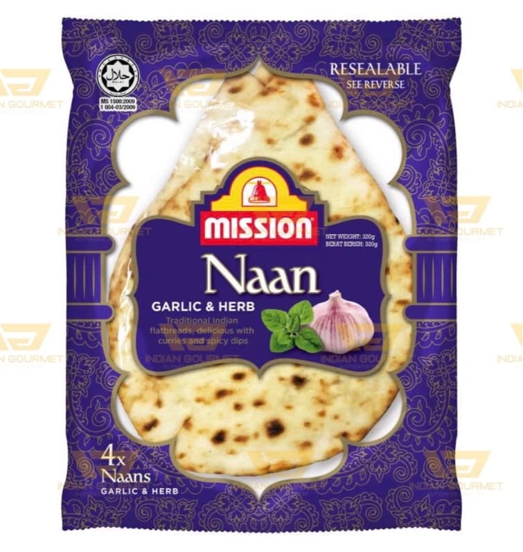 Bánh mì naan vị tỏi thảo mộc Mission 320g